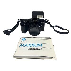 Minolta Maxxum 3000i 35mm SLR Film Camera w/ AF 50mm f/1.7 Lens, D-316i Flash